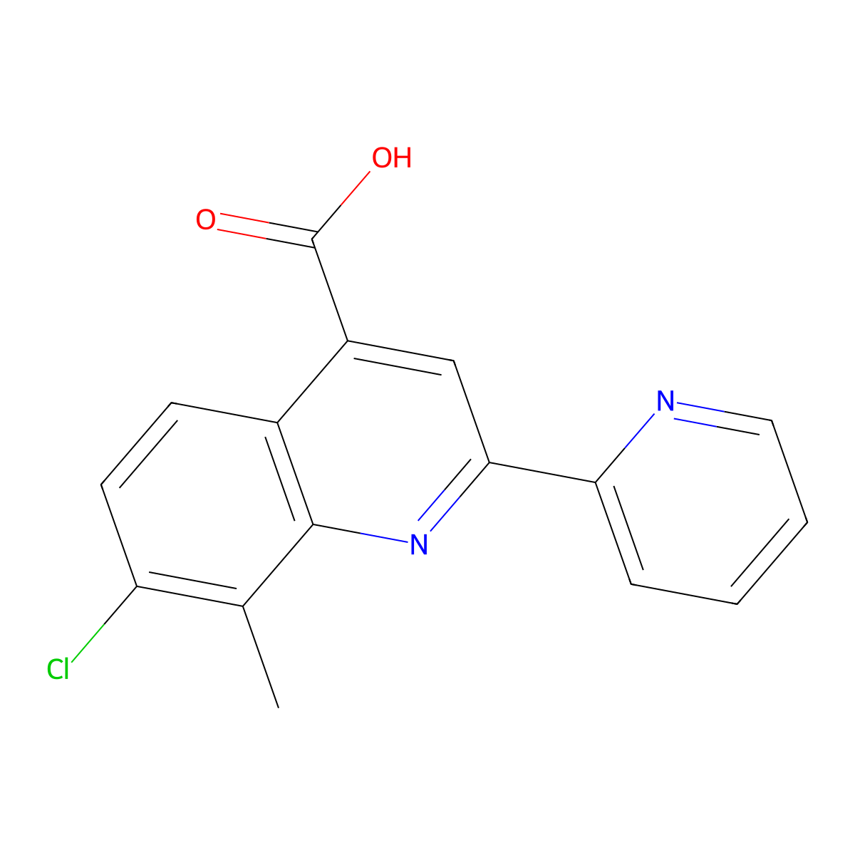 7-Chloro-8-methyl-2-pyridin-2-ylquinoline-4-carboxylic acid molecular structure, CAS 588696-82-6