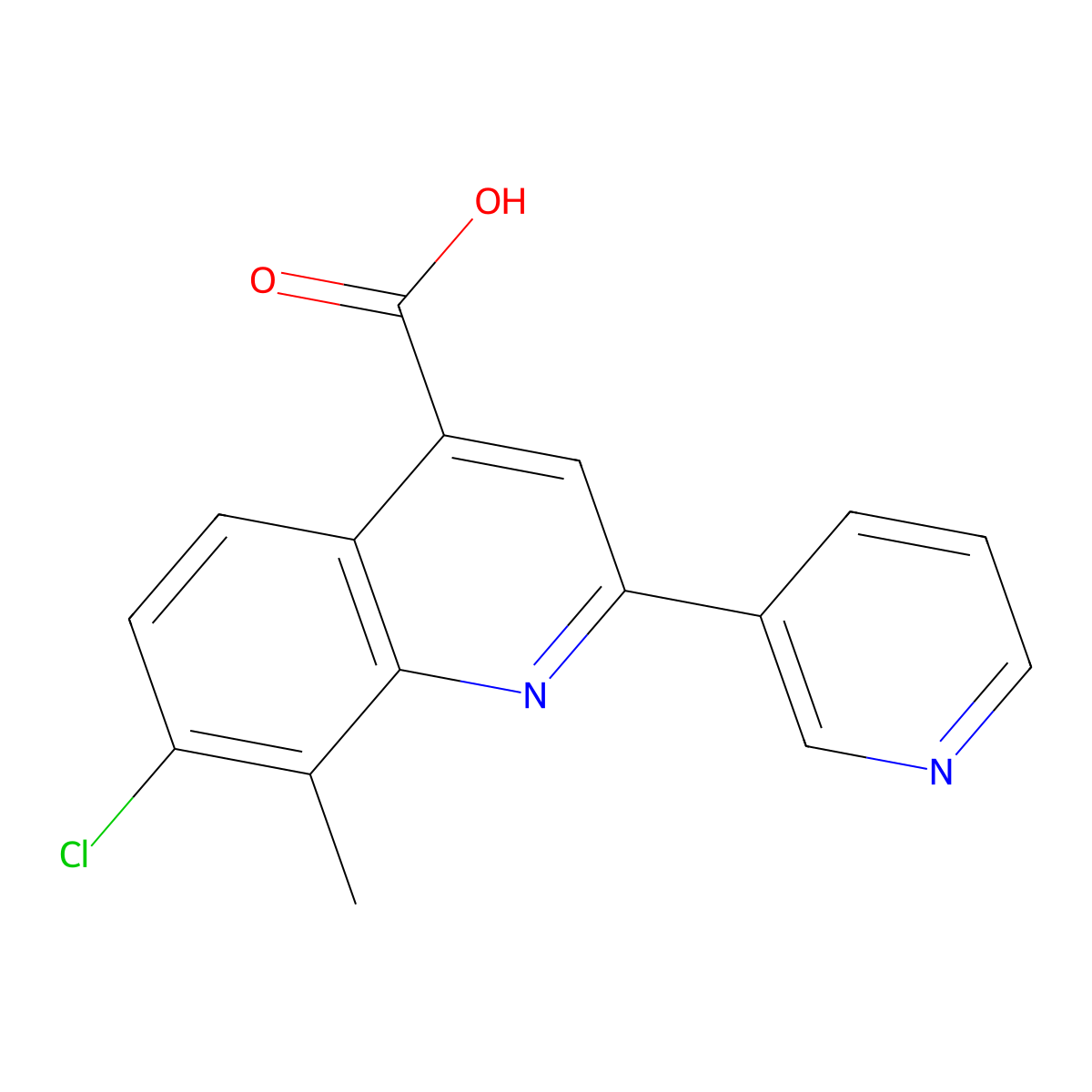 7-Chloro-8-methyl-2-pyridin-3-ylquinoline-4-carboxylic acid molecular structure, CAS 588696-83-7