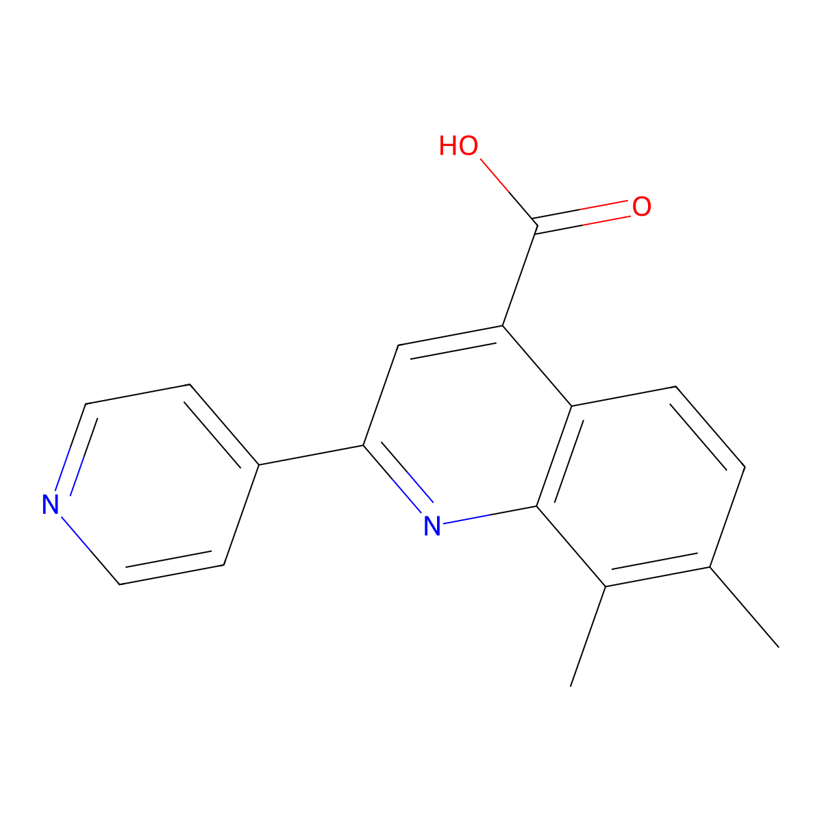 7,8-Dimethyl-2-(4-pyridinyl)-4-quinolinecarboxylic acid molecular structure, CAS 588696-84-8