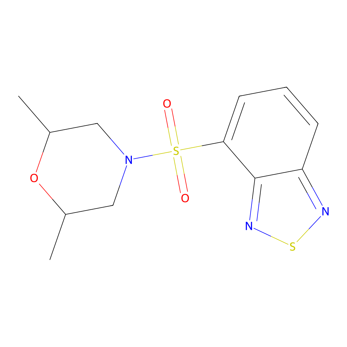 4-(2,1,3-Benzothiadiazol-4-ylsulfonyl)-2,6-dimethylmorpholine molecular structure, CAS 588698-03-7