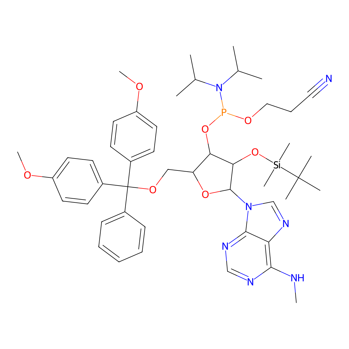 N6-Me-rA phosphoramidite molecular structure, CAS 588698-79-7