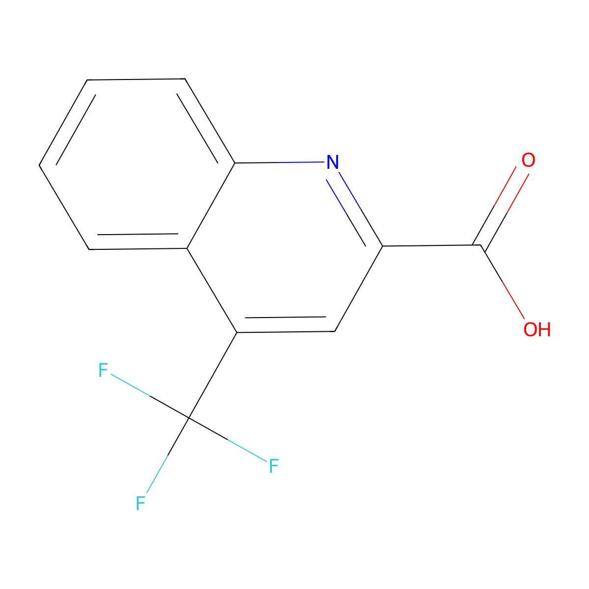 4-(trifluoromethyl)quinoline-2-carboxylic Acid molecular structure, CAS 588702-67-4