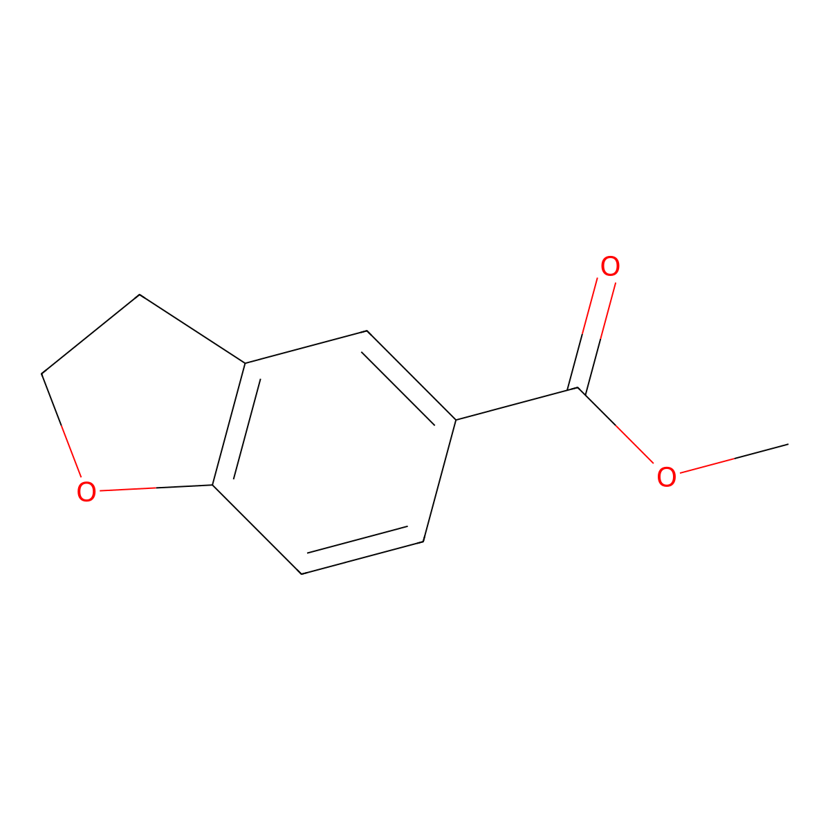 Methyl 2,3-dihydrobenzofuran-5-carboxylate molecular structure, CAS 588702-80-1