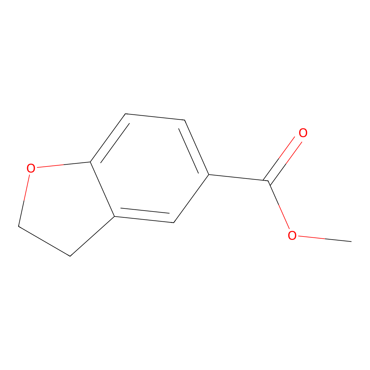 Methyl 2,3-dihydrobenzofuran-5-carboxylate molecular structure, CAS 588702-80-1