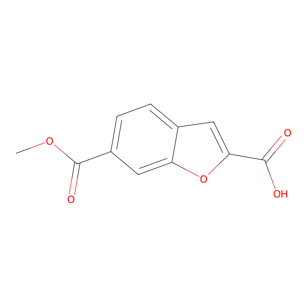 6-(Methoxycarbonyl)-1-benzofuran-2-carboxylic acid molecular structure, CAS 588703-06-4