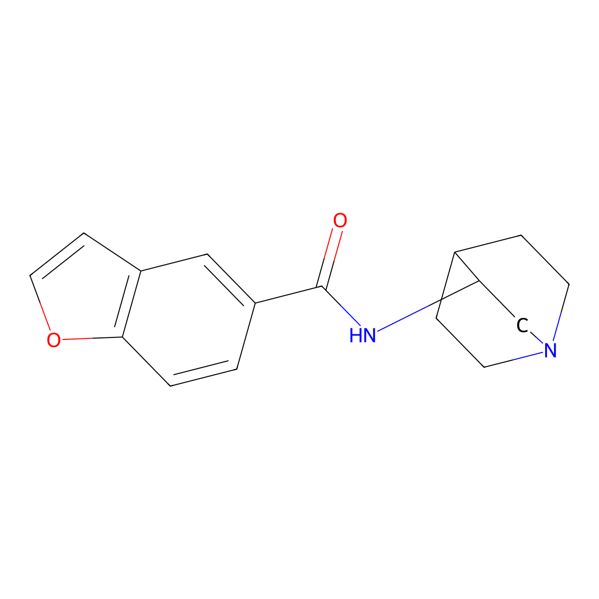 N-[(3R)-1-azabicyclo[2.2.2]octan-3-yl]-1-benzofuran-5-carboxamide molecular structure, CAS 588703-26-8