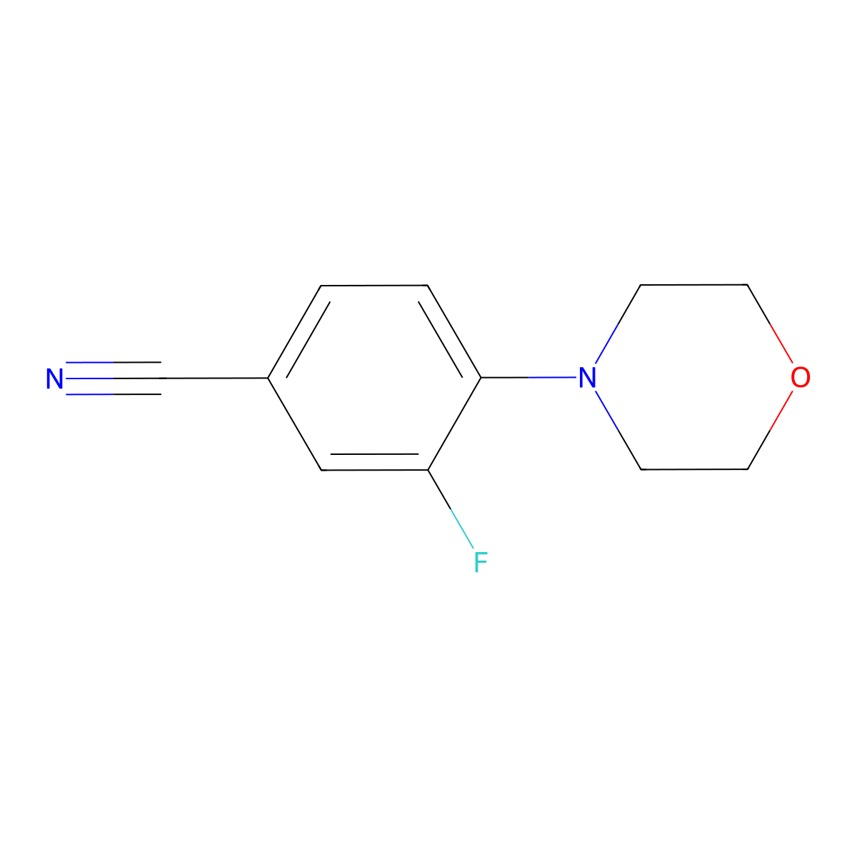 3-Fluoro-4-(morpholin-4-yl)benzonitrile molecular structure, CAS 588708-64-9