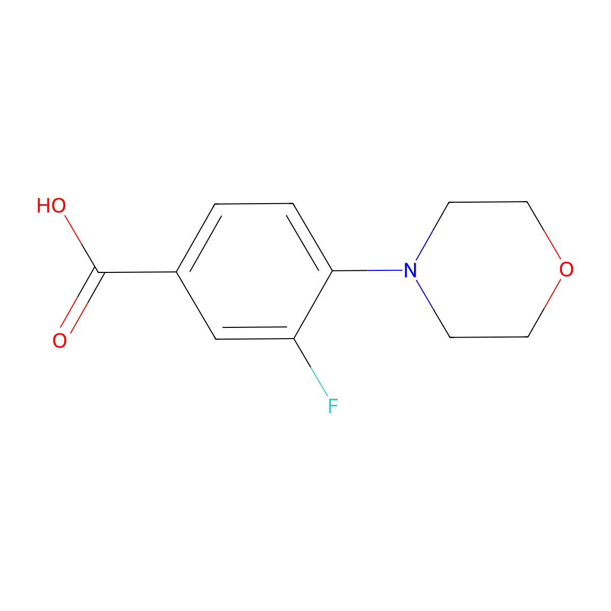 3-Fluoro-4-morpholinobenzoic acid molecular structure, CAS 588708-72-9