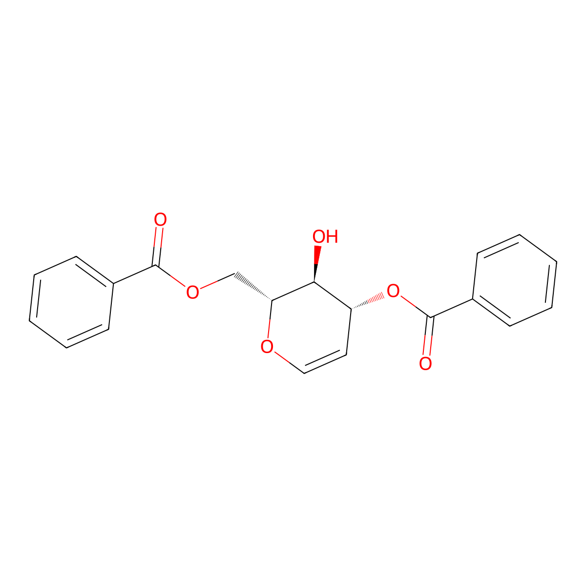 D-arabino-Hex-1-enitol, 1,5-anhydro-2-deoxy-, 3,6-dibenzoate molecular structure, CAS 58871-06-0