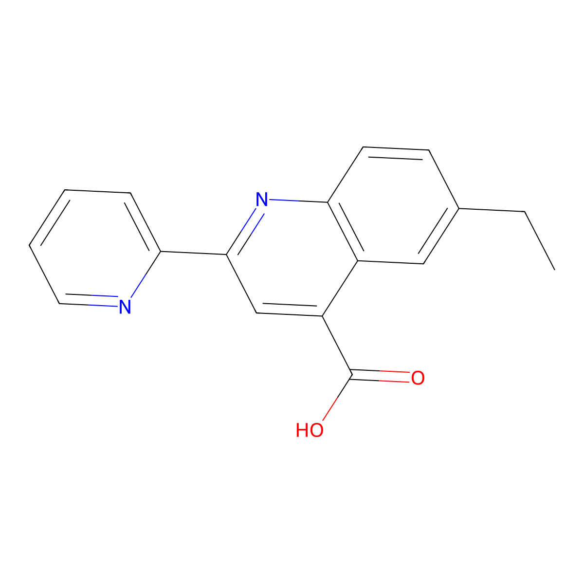 6-Ethyl-2-pyridin-2-ylquinoline-4-carboxylic acid molecular structure, CAS 588711-28-8