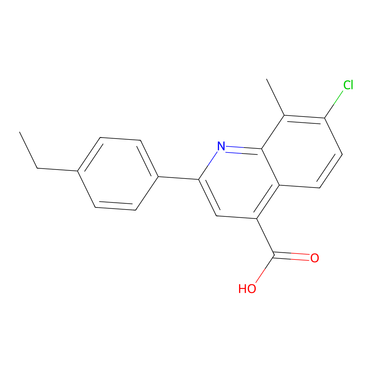 7-Chloro-2-(4-ethylphenyl)-8-methylquinoline-4-carboxylic acid molecular structure, CAS 588711-30-2