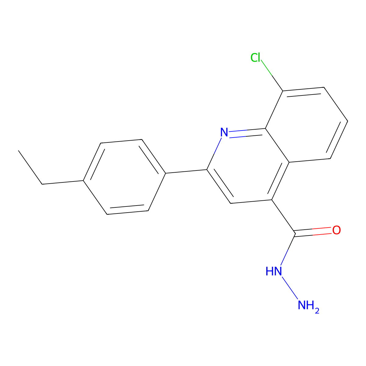 8-Chloro-2-(4-ethylphenyl)quinoline-4-carbohydrazide molecular structure, CAS 588711-80-2