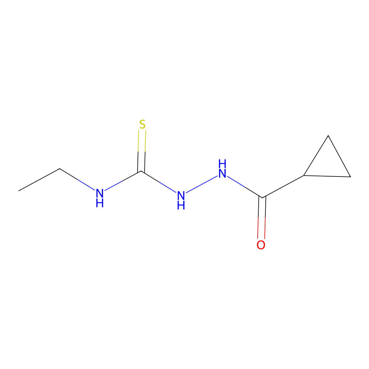 2-(cyclopropylcarbonyl)-N-ethylhydrazinecarbothioamide molecular structure, CAS 588711-81-3