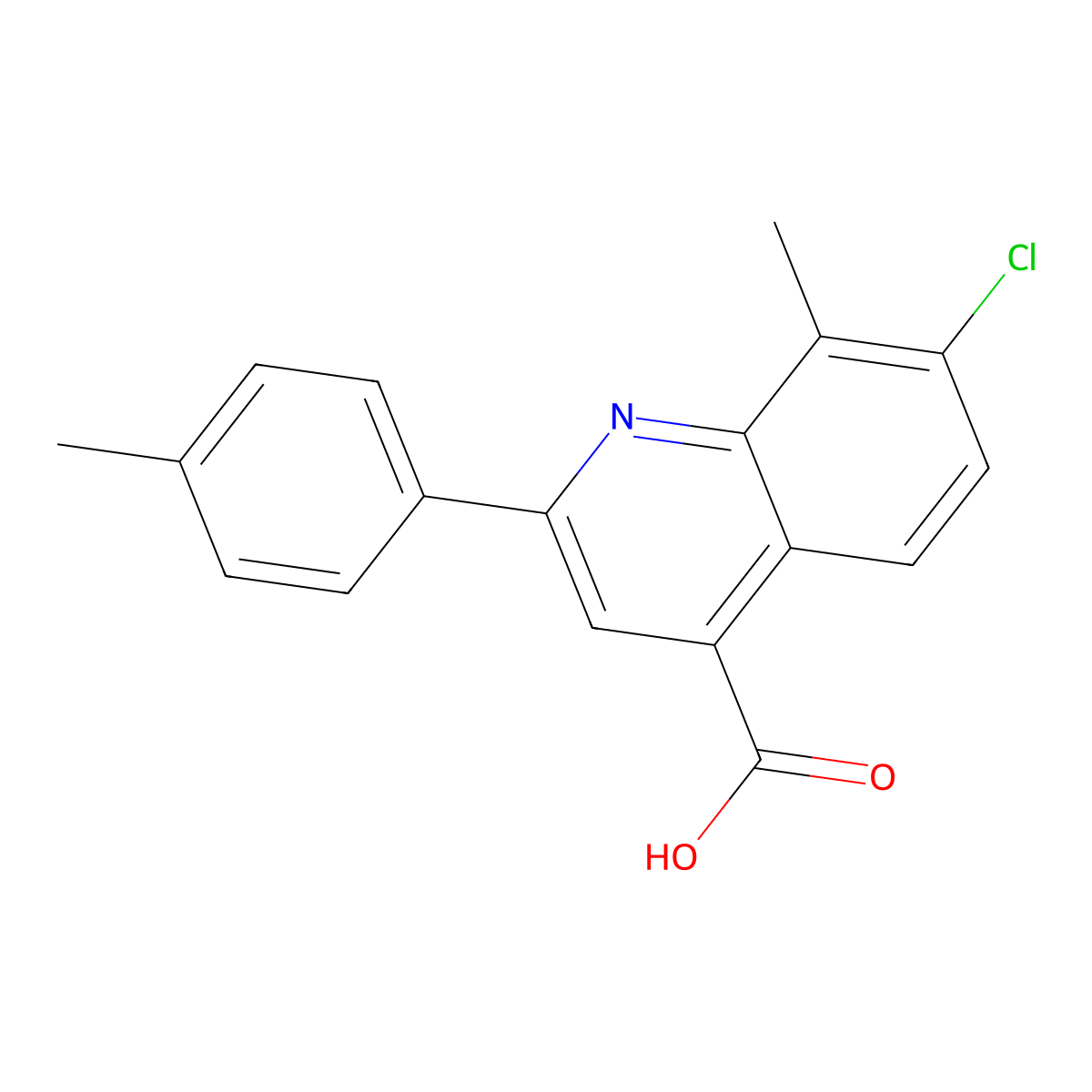 7-Chloro-8-methyl-2-(4-methylphenyl)quinoline-4-carboxylic acid molecular structure, CAS 588712-25-8