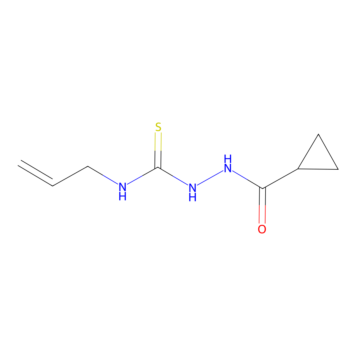 1-(Cyclopropanecarbonylamino)-3-prop-2-enylthiourea molecular structure, CAS 588713-30-8