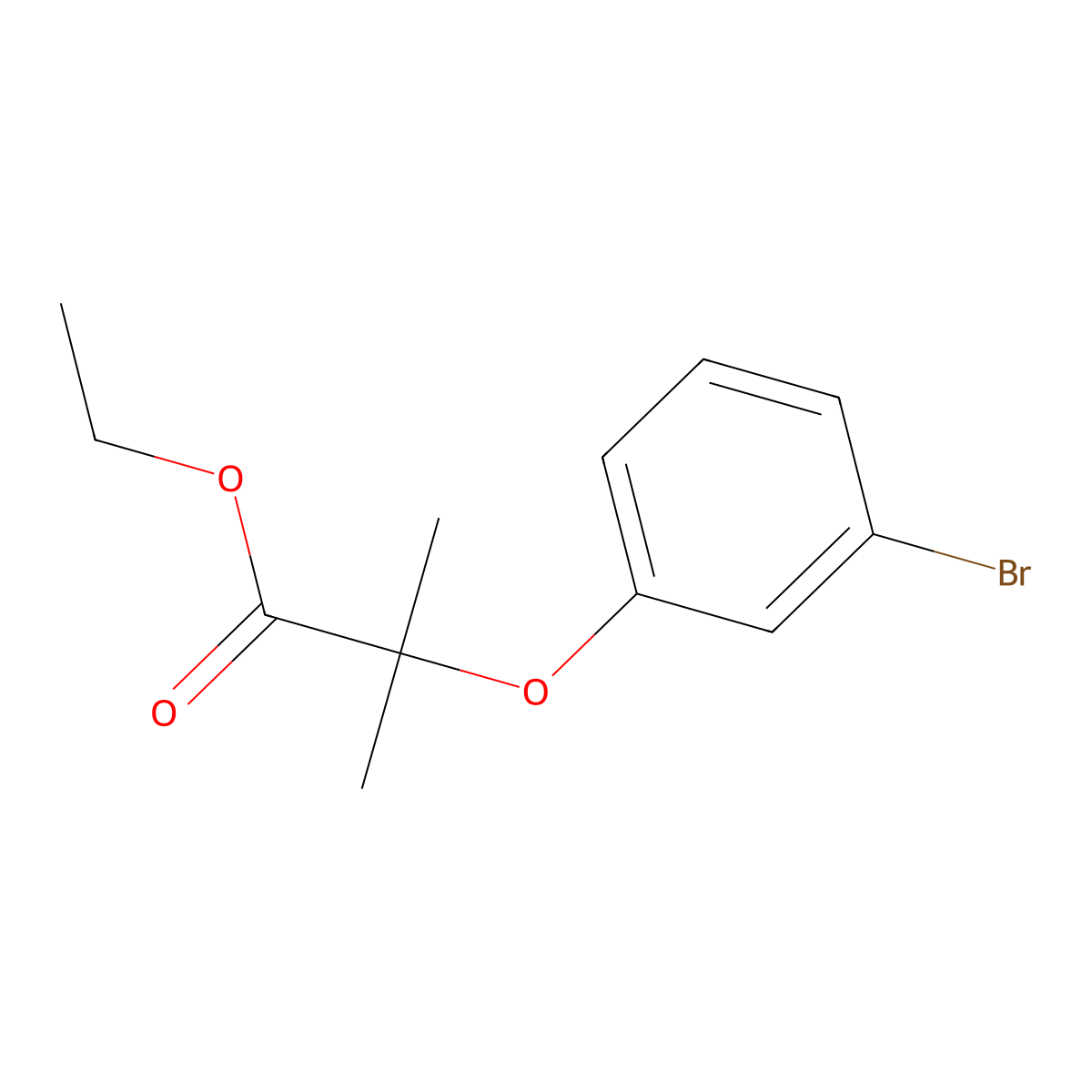 Ethyl 2-(3-bromophenoxy)-2-methylpropanoate molecular structure, CAS 588713-66-0