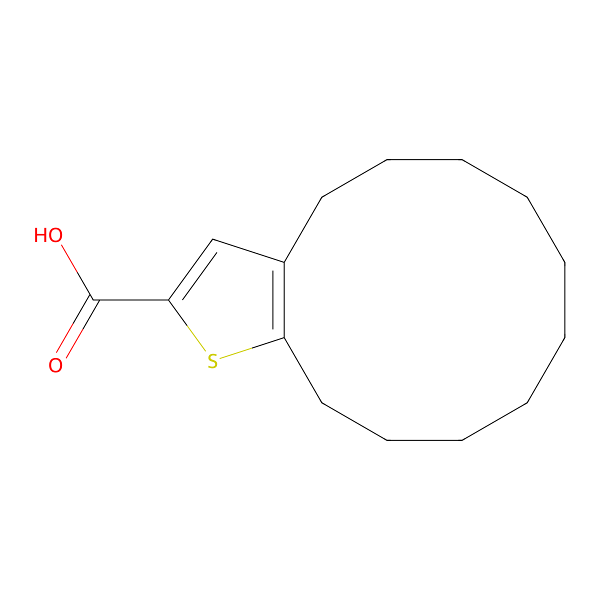 4,5,6,7,8,9,10,11,12,13-Decahydrocyclododeca[b]thiophene-2-carboxylic acid molecular structure, CAS 588713-69-3