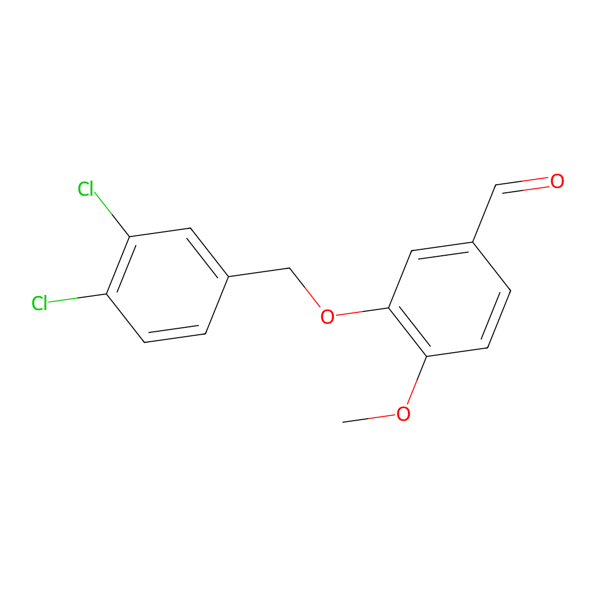 3-[(3,4-Dichlorophenyl)methoxy]-4-methoxybenzaldehyde molecular structure, CAS 588714-47-0