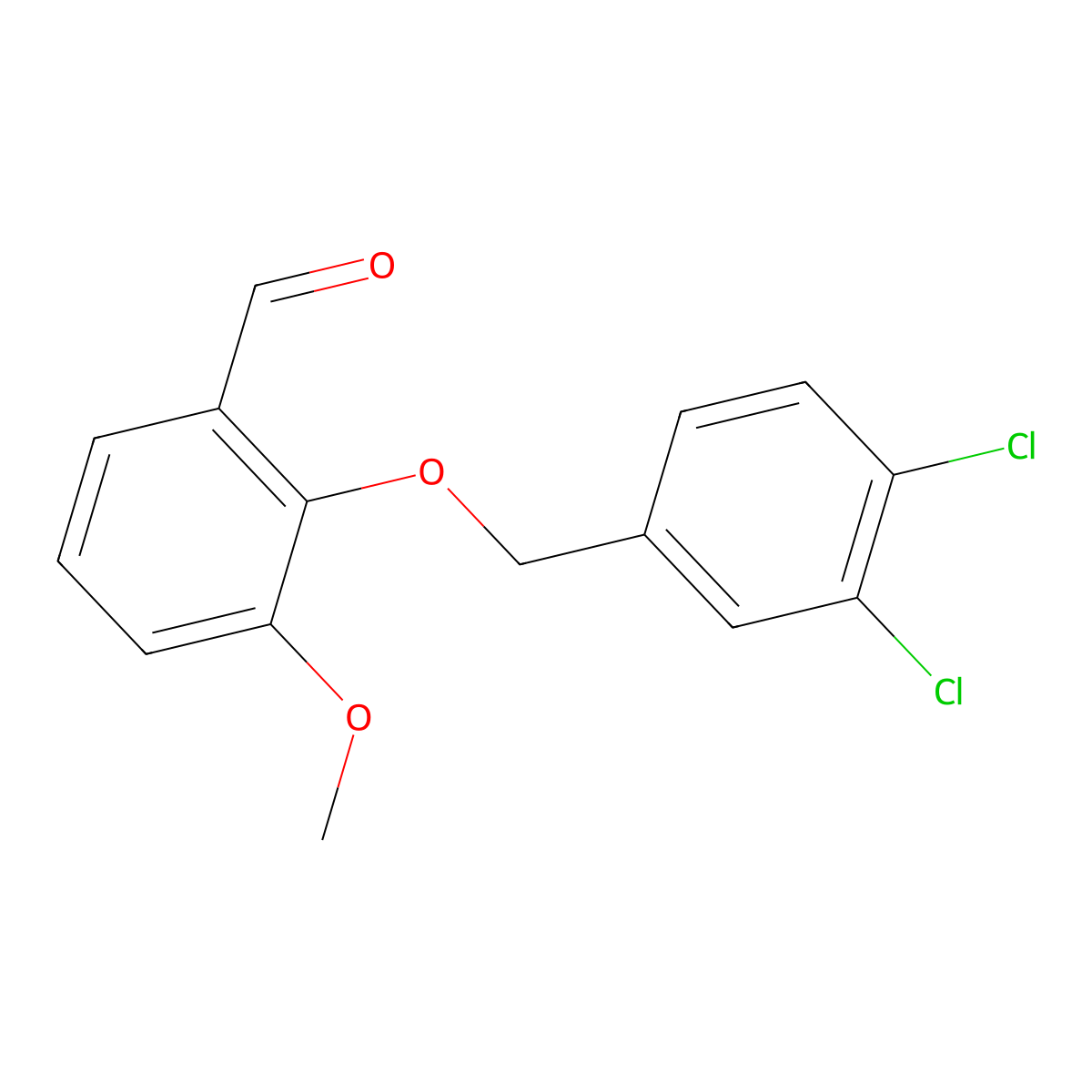 2-[(3,4-Dichlorobenzyl)oxy]-3-methoxybenzaldehyde molecular structure, CAS 588714-48-1