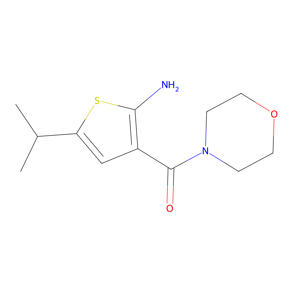 (2-Amino-5-isopropylthiophen-3-yl)(morpholino)-methanone molecular structure, CAS 588714-50-5