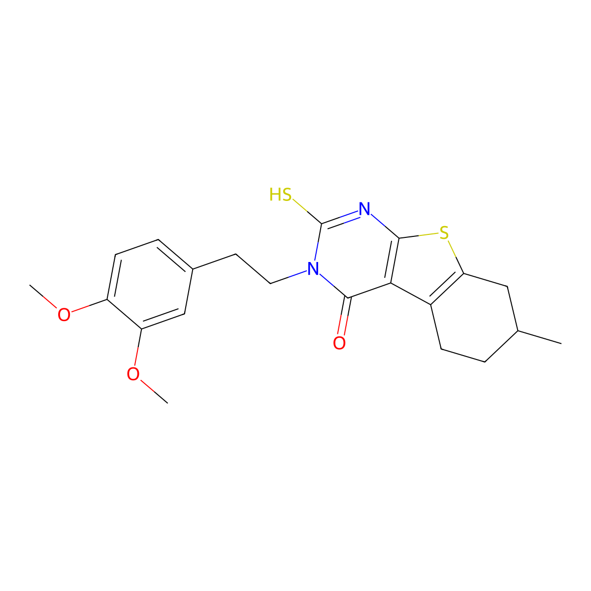4-[2-(3,4-Dimethoxyphenyl)ethyl]-11-methyl-5-sulfanyl-8-thia-4,6-diazatricyclo[7.4.0.0,2,7]trideca-1(9),2(7),5-trien-3-one molecular structure, CAS 588715-20-2