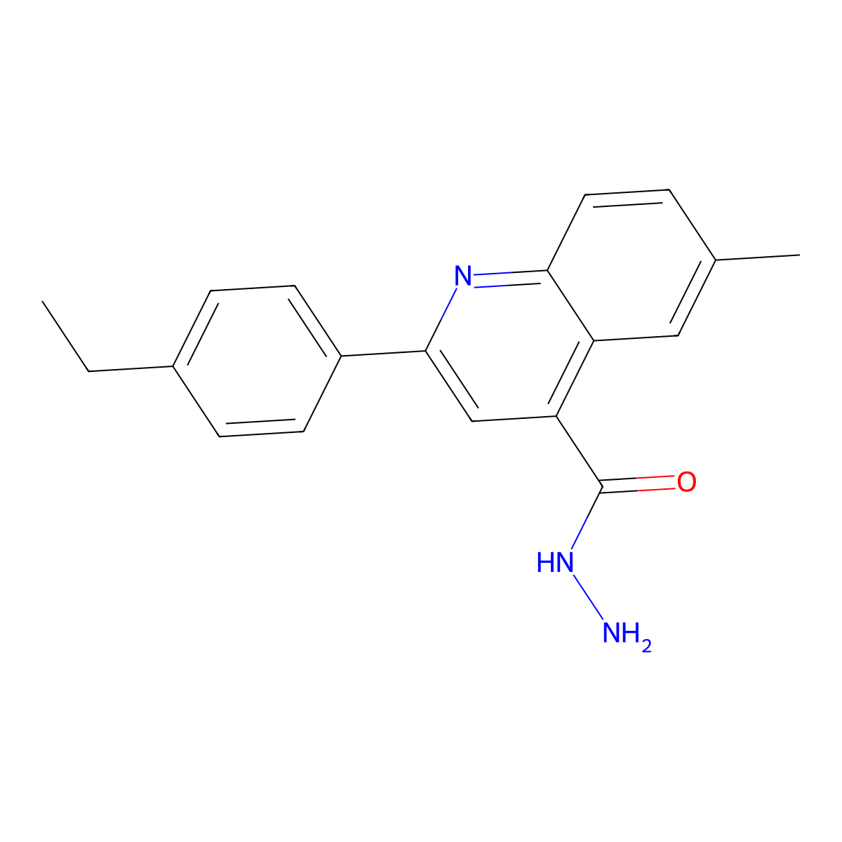 2-(4-Ethylphenyl)-6-methylquinoline-4-carbohydrazide molecular structure, CAS 588715-41-7