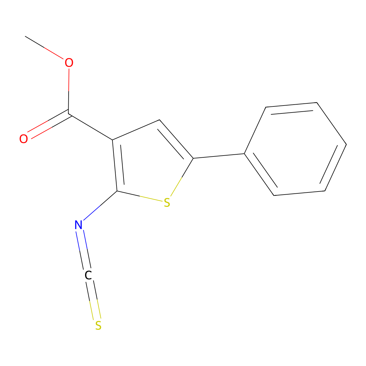 Methyl 2-isothiocyanato-5-phenylthiophene-3-carboxylate molecular structure, CAS 588715-55-3