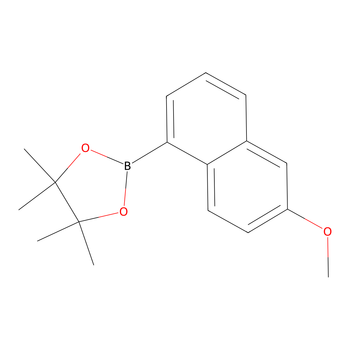2-(6-Methoxynaphthalen-1-yl)-4,4,5,5-tetramethyl-1,3,2-dioxaborolane molecular structure, CAS 588717-94-6