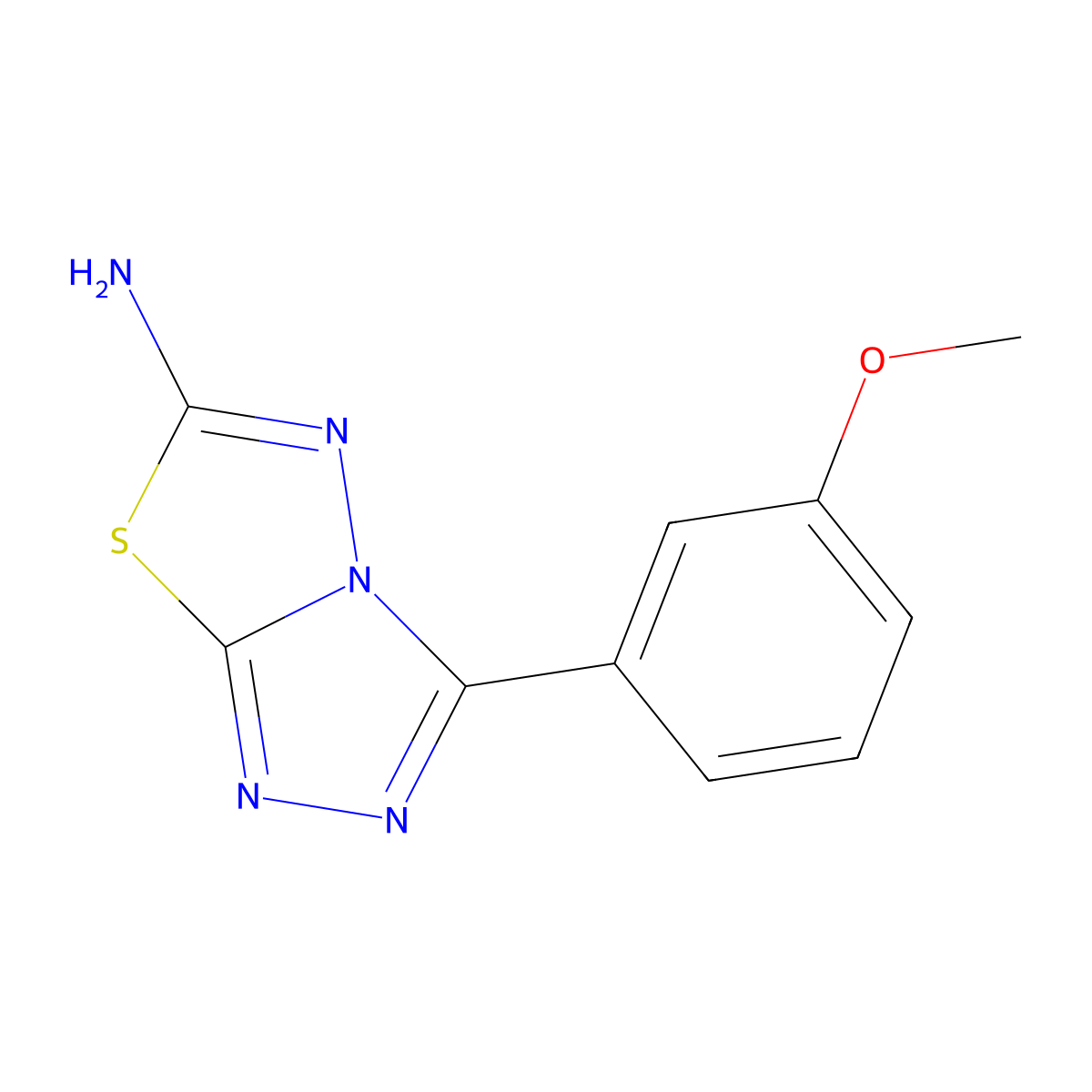 3-(3-Methoxyphenyl)-[1,2,4]triazolo[3,4-b][1,3,4]thiadiazol-6-amine molecular structure, CAS 588719-28-2