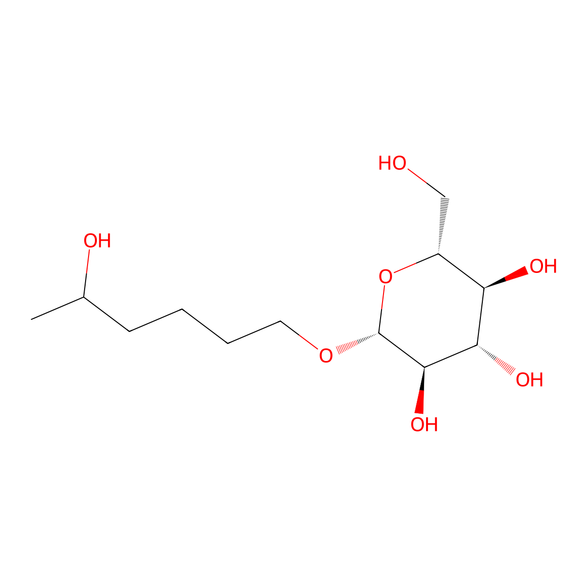 5-Hydroxyhexyl glucoside molecular structure, CAS 588719-41-9