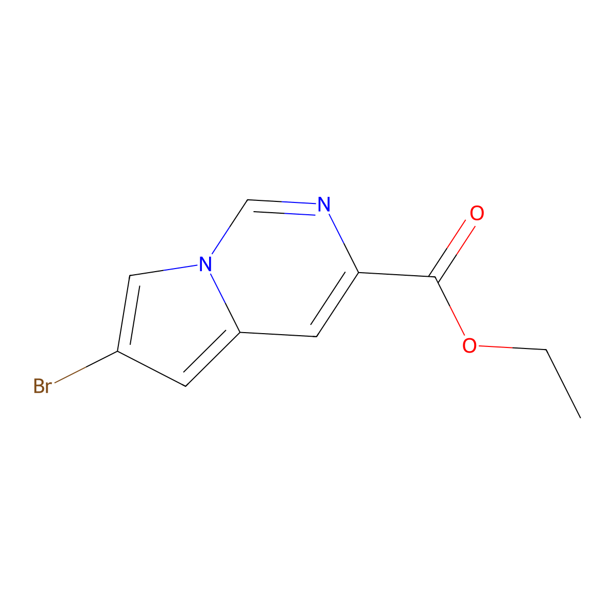 Ethyl 6-bromopyrrolo[1,2-c]pyrimidine-3-carboxylate molecular structure, CAS 588720-12-1