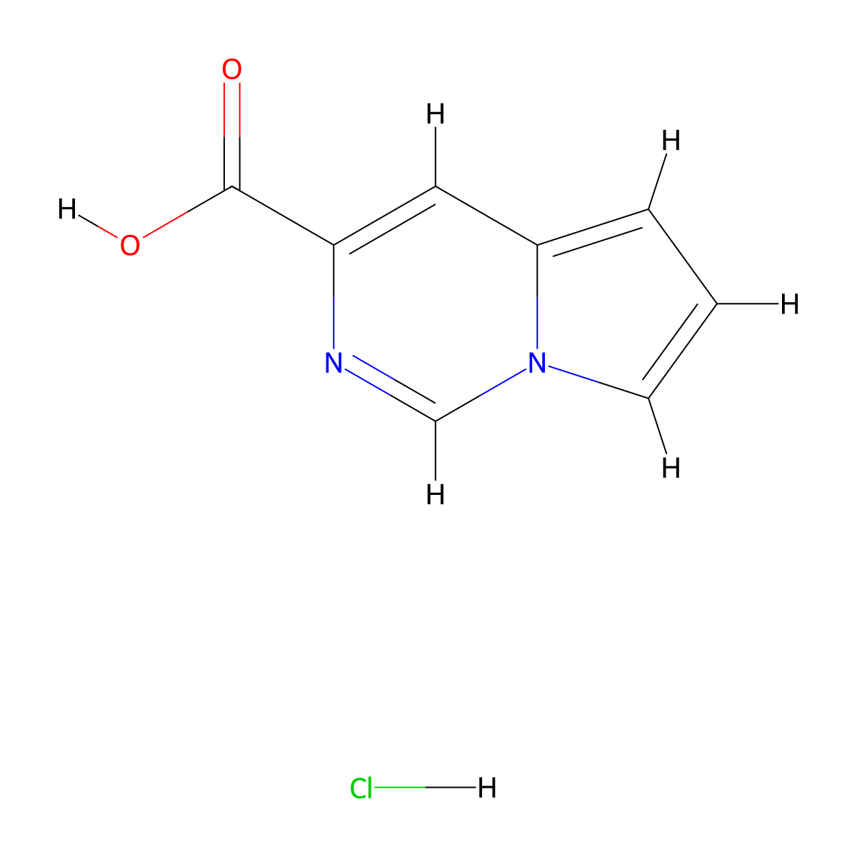 Pyrrolo[1,2-c]pyrimidine-3-carboxylic acid hydrochloride molecular structure, CAS 588720-13-2