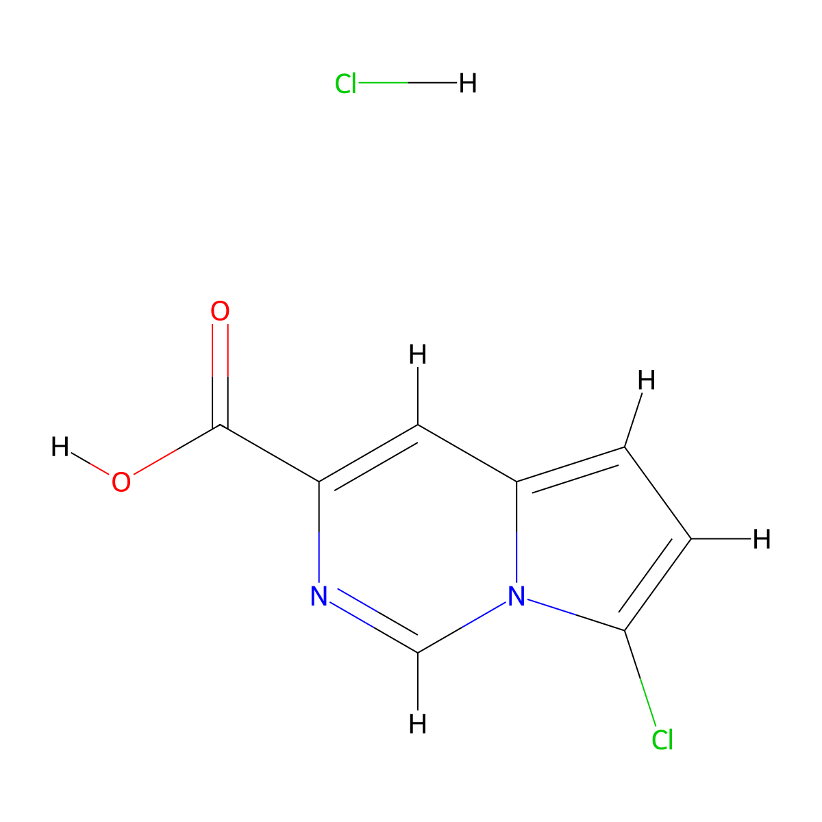 7-Chloropyrrolo[1,2-c]pyrimidine-3-carboxylic acid hydrochloride molecular structure, CAS 588720-14-3