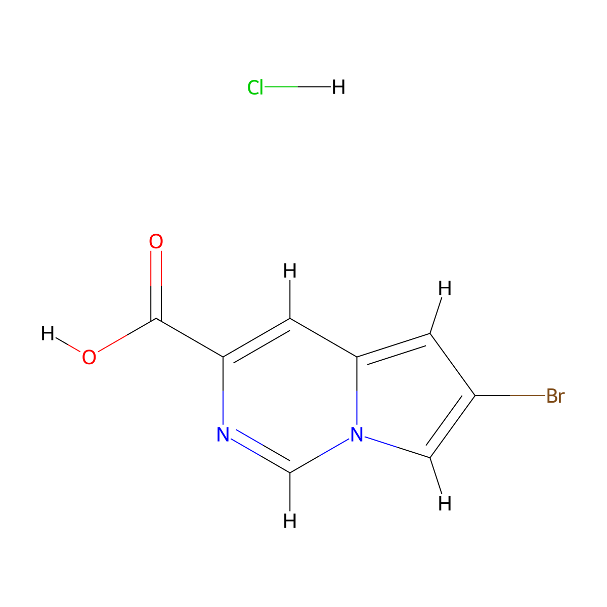 6-Bromopyrrolo[1,2-c]pyrimidine-3-carboxylic acid hydrochloride molecular structure, CAS 588720-16-5