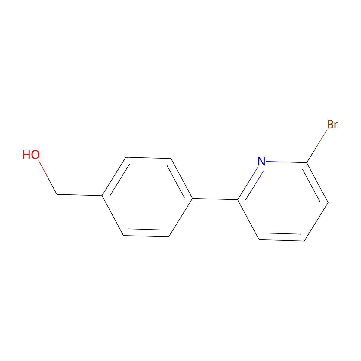 4-(6-Bromo-2-pyridinyl)benzenemethanol molecular structure, CAS 588727-66-6