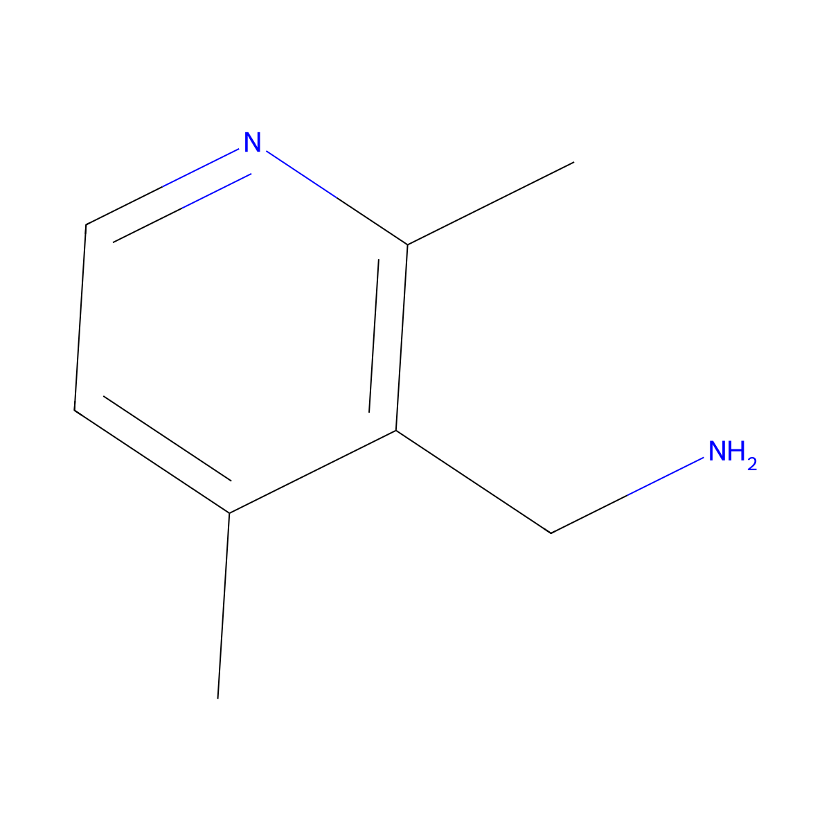 (2,4-Dimethylpyridin-3-YL)methanamine molecular structure, CAS 588729-46-8