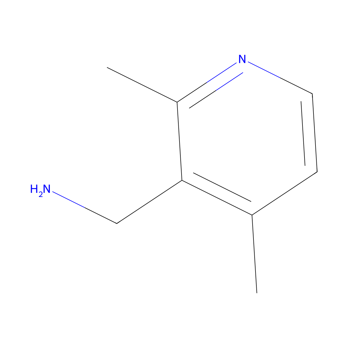(2,4-Dimethylpyridin-3-YL)methanamine molecular structure, CAS 588729-46-8