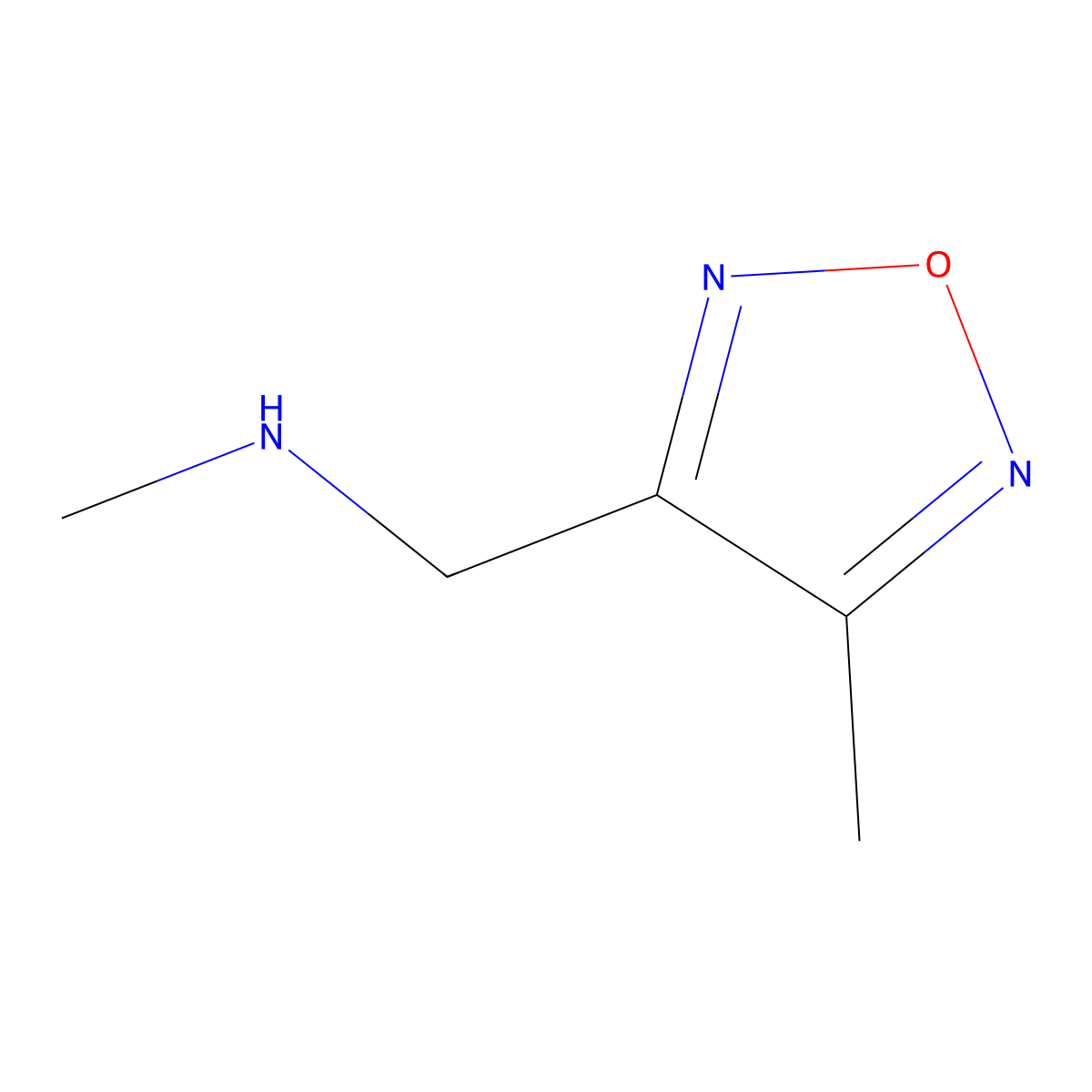 N-Methyl-1-(4-methyl-1,2,5-oxadiazol-3-yl)methanamine molecular structure, CAS 588730-16-9