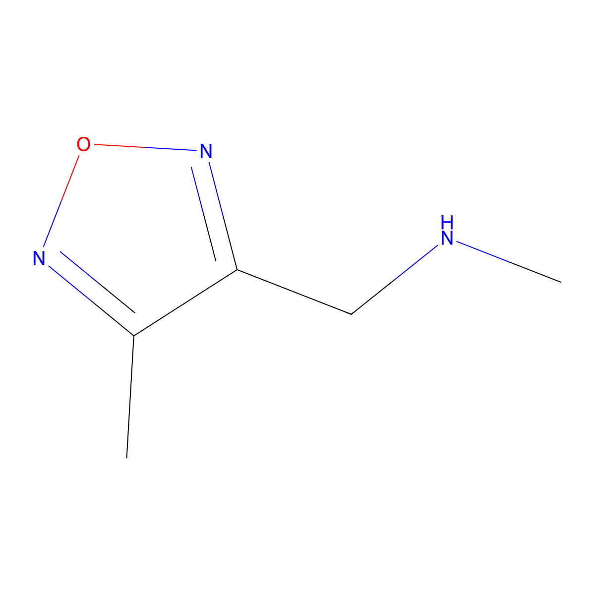 N-Methyl-1-(4-methyl-1,2,5-oxadiazol-3-yl)methanamine molecular structure, CAS 588730-16-9
