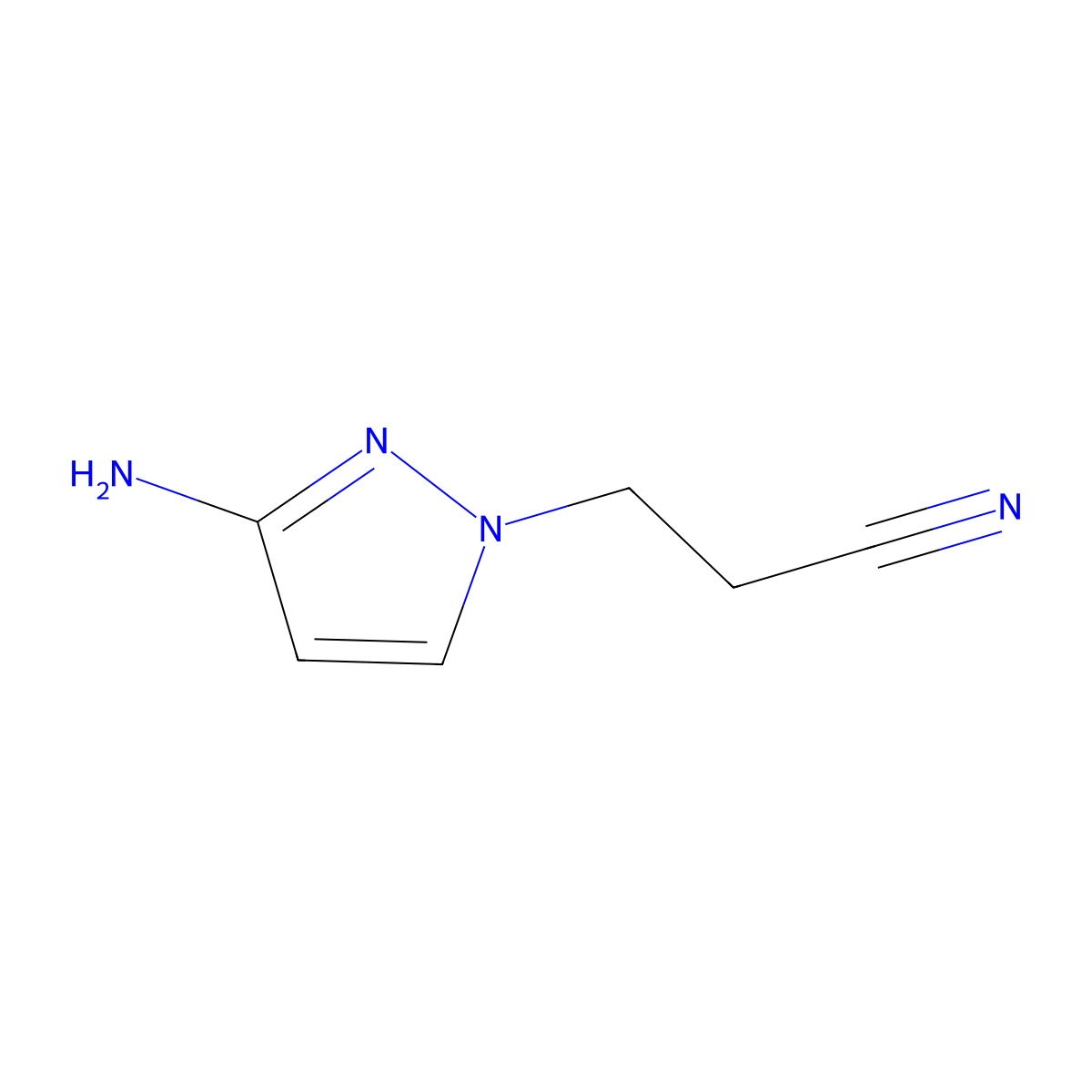 3-(3-Amino-1H-pyrazol-1-yl)propanenitrile molecular structure, CAS 58876-75-8