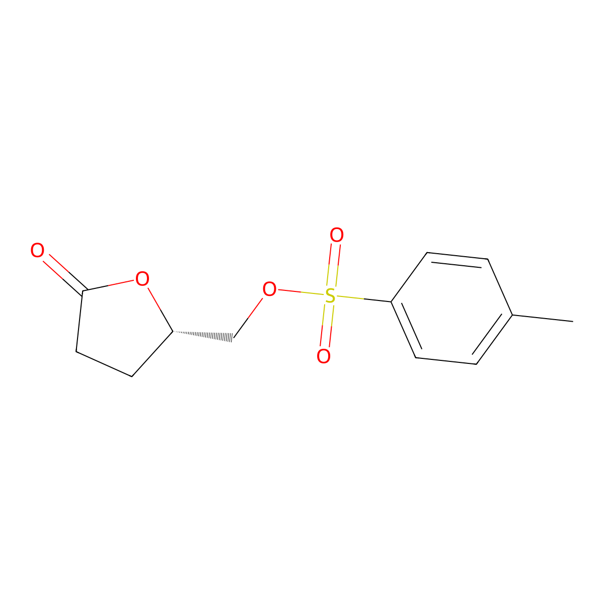 (S)-(5-Oxotetrahydrofuran-2-yl)methyl 4-methylbenzenesulfonate molecular structure, CAS 58879-34-8