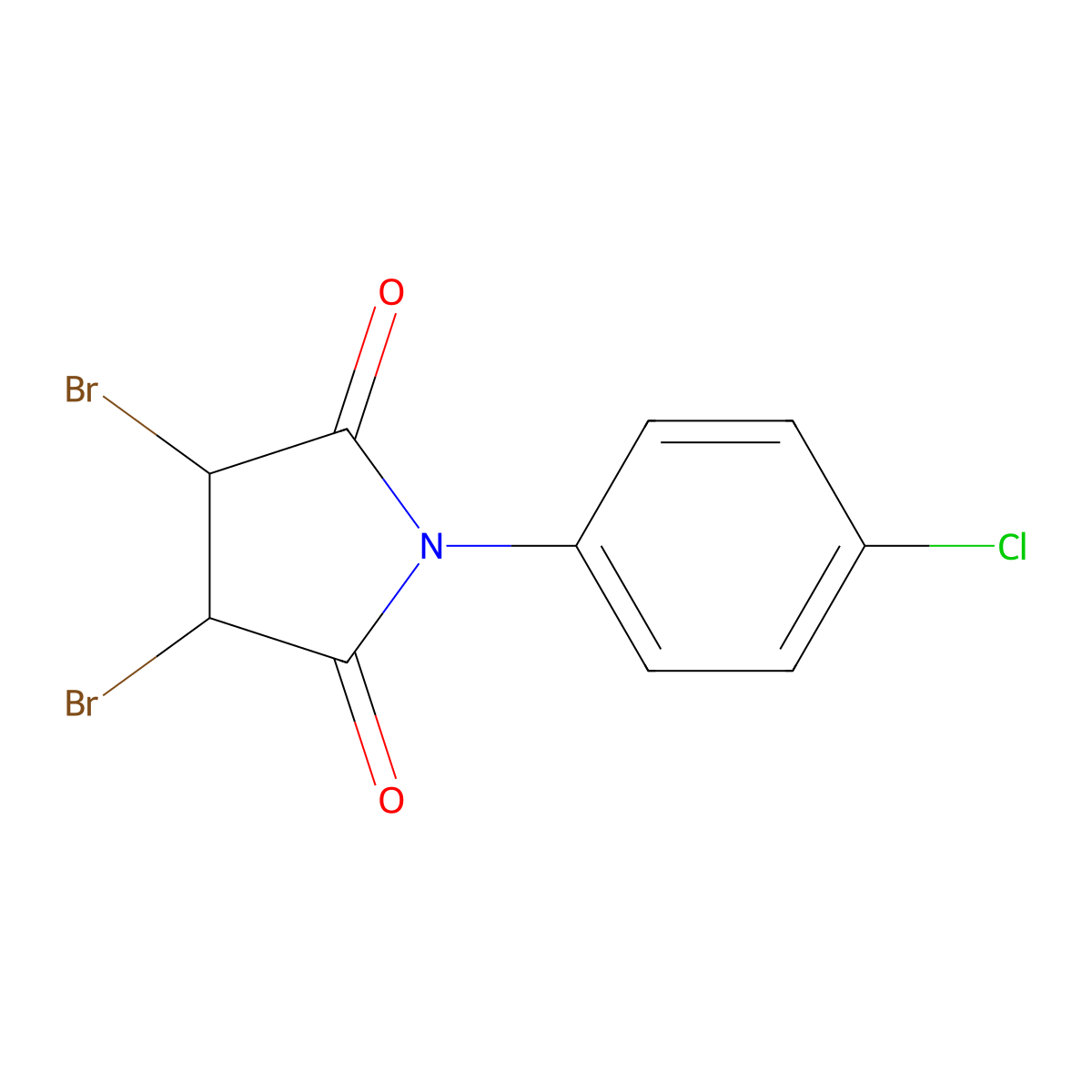 3,4-Dibromo-1-(4-chlorophenyl)pyrrolidine-2,5-dione molecular structure, CAS 58879-68-8
