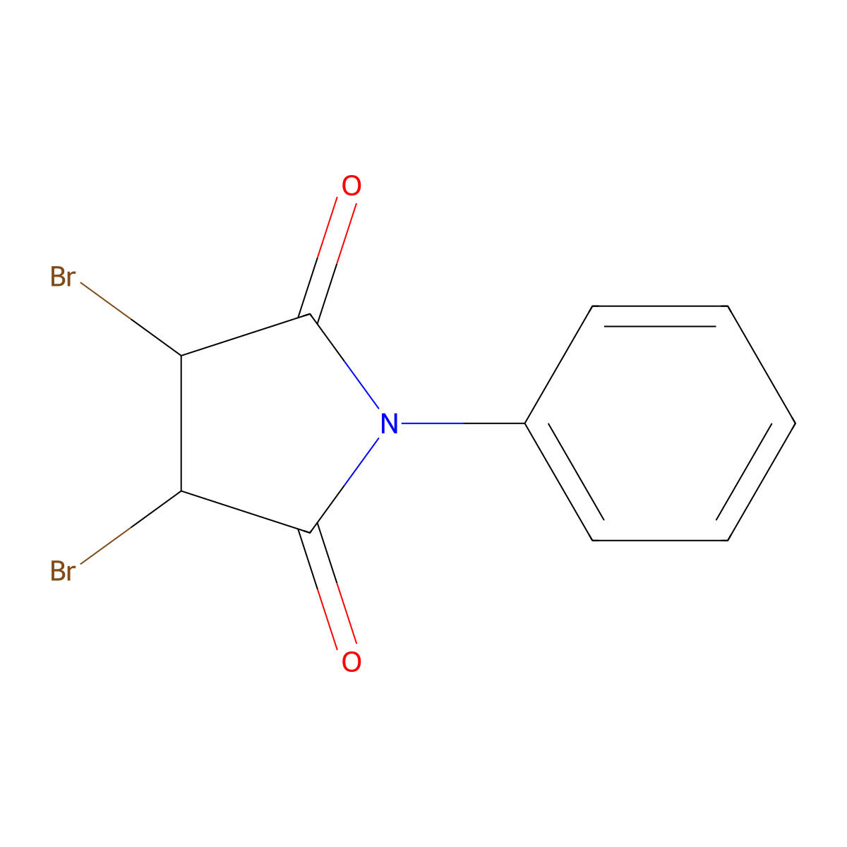 3,4-Dibromo-1-phenylpyrrolidine-2,5-dione molecular structure, CAS 58879-90-6