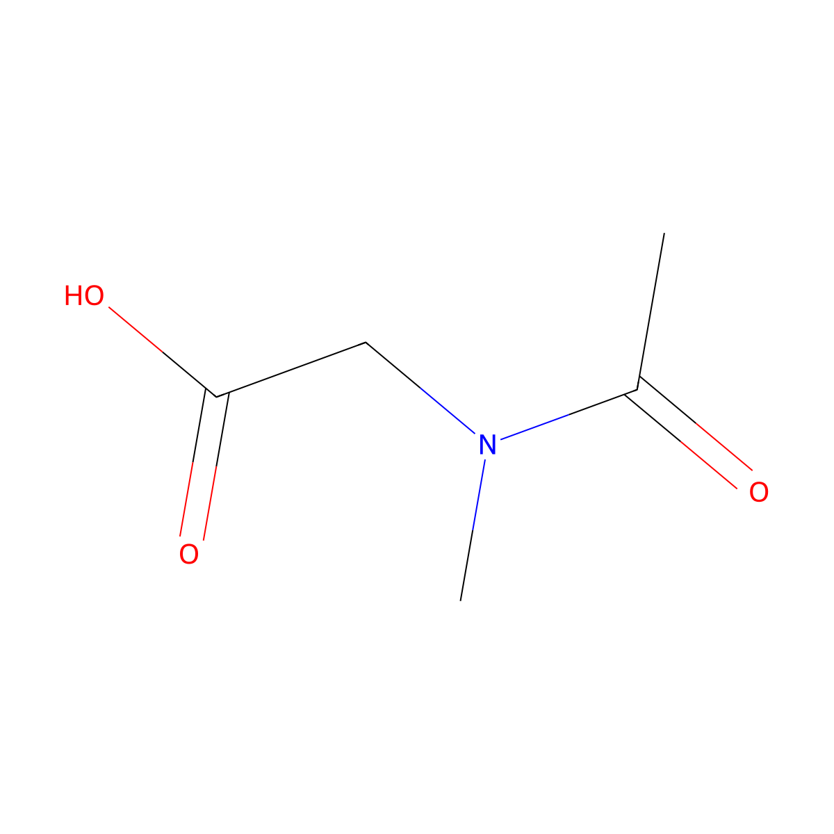 N-Acetyl-N-methylglycine molecular structure, CAS 5888-91-5
