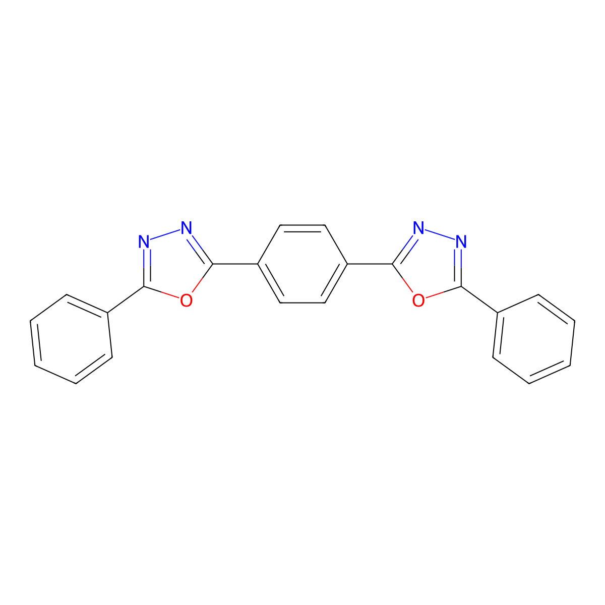 1,4-Di-[2-(5-phenyloxadiazolyl)]-benzol molecular structure, CAS 5888-97-1