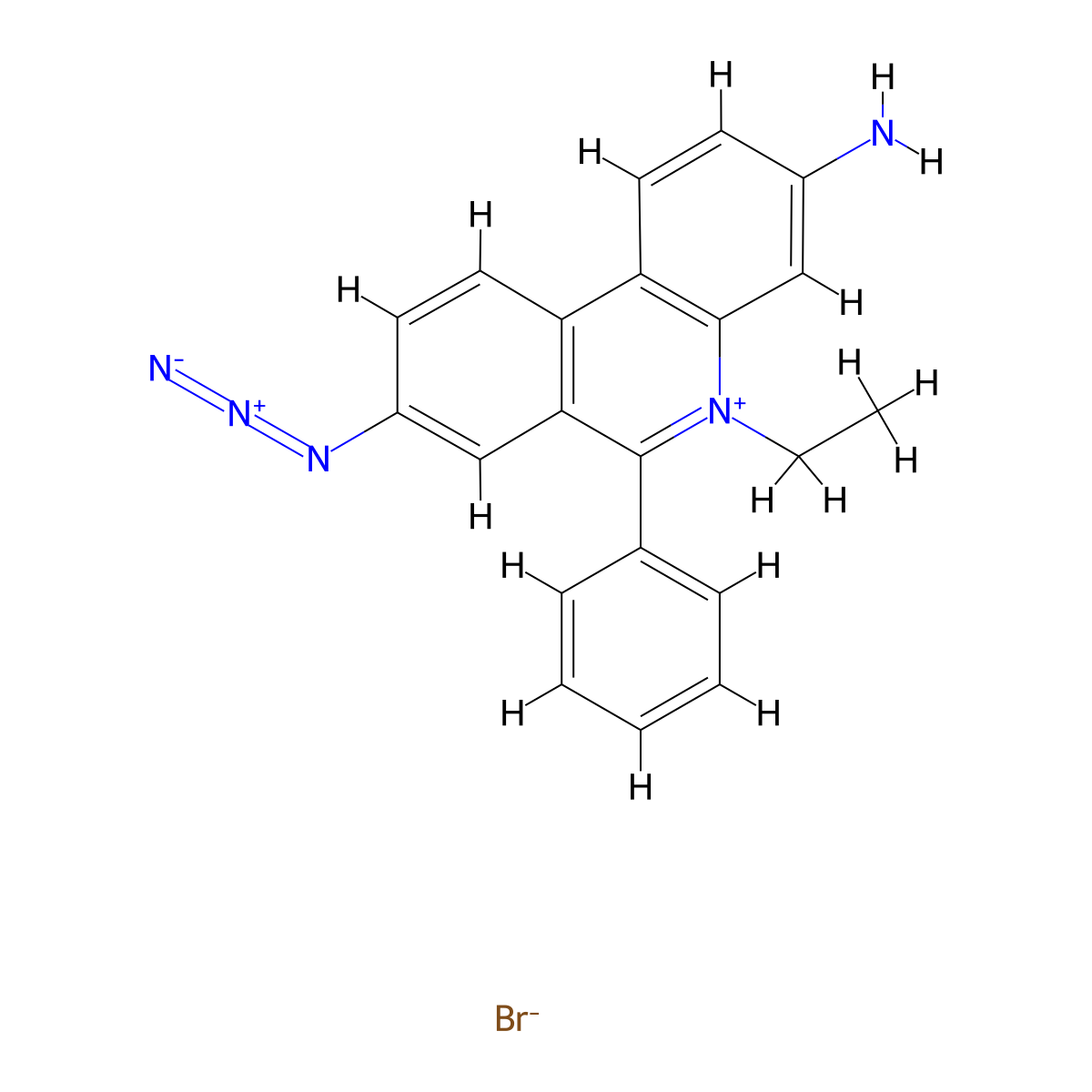 Ethidium monoazide bromide molecular structure, CAS 58880-05-0