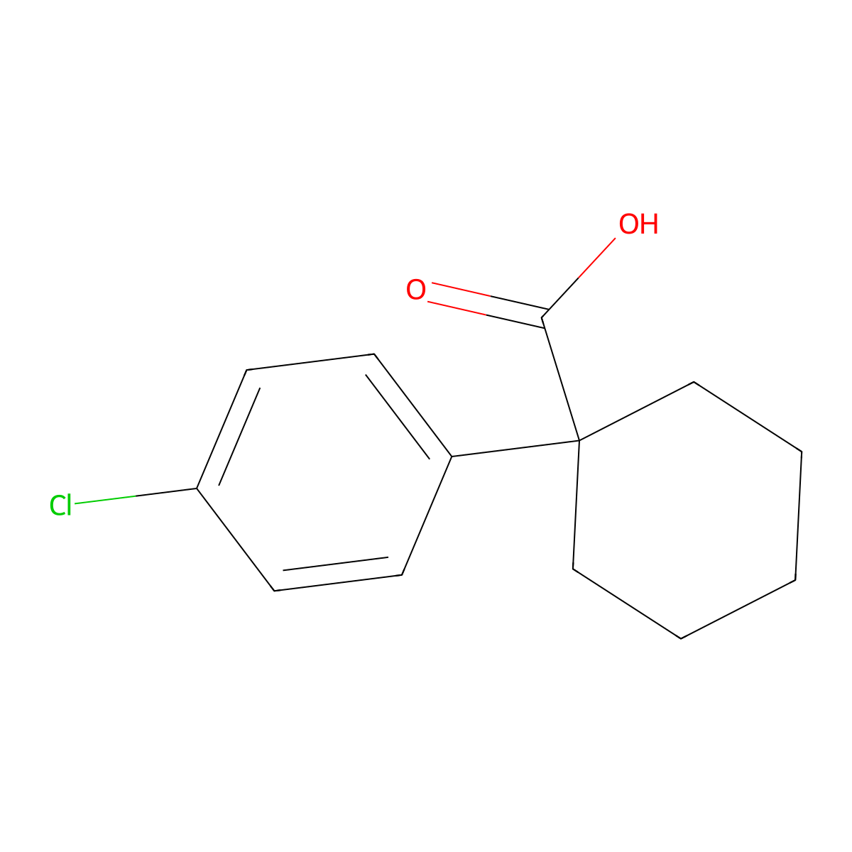 1-(4-Chlorophenyl)cyclohexanecarboxylic acid molecular structure, CAS 58880-37-8