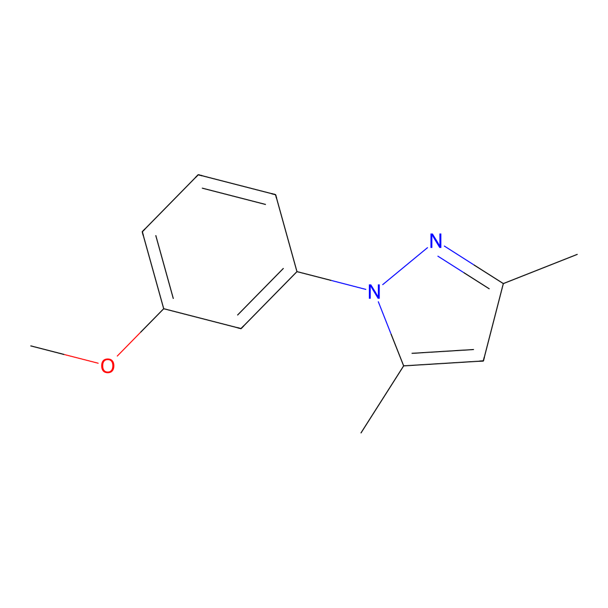 1-(3-Methoxyphenyl)-3,5-dimethyl-1H-pyrazole molecular structure, CAS 58880-53-8
