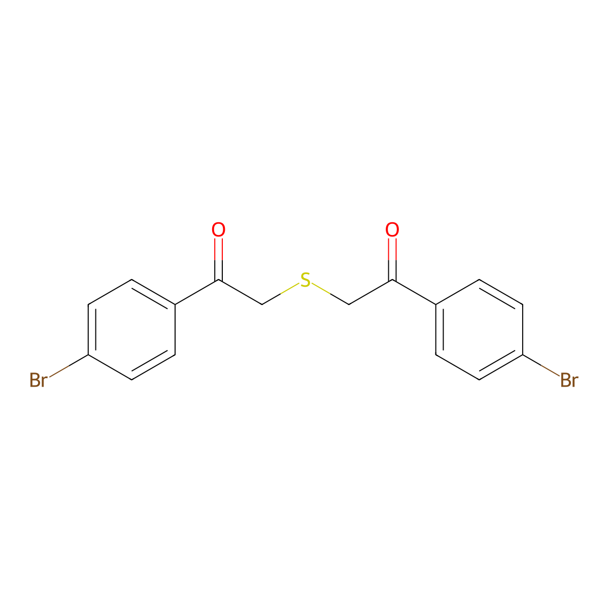 1-(4-Bromophenyl)-2-{[2-(4-bromophenyl)-2-oxoethyl]thio}ethan-1-one molecular structure, CAS 58881-56-4