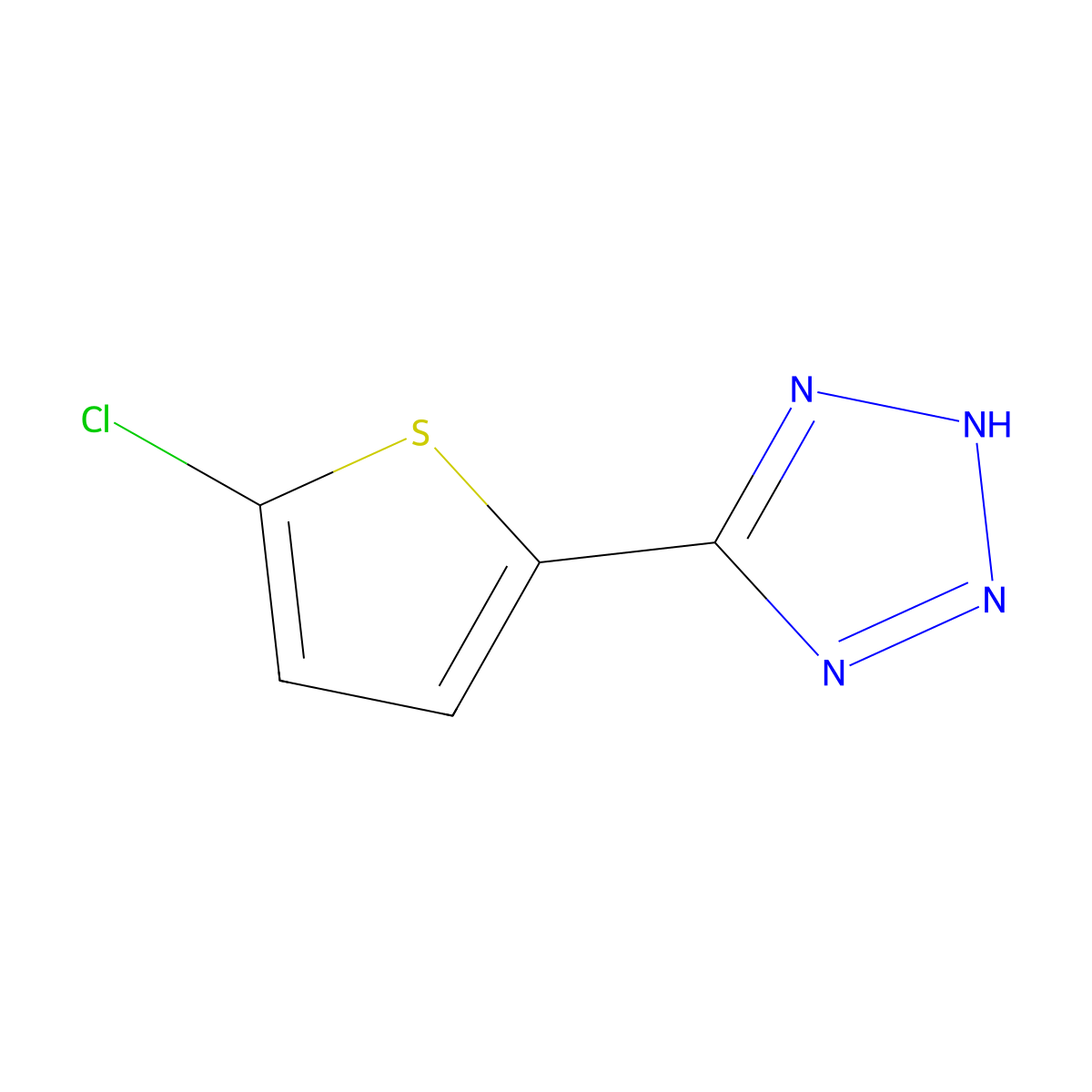 5-(5-Chloro-2-Thienyl)-1H-Tetrazole molecular structure, CAS 58884-89-2